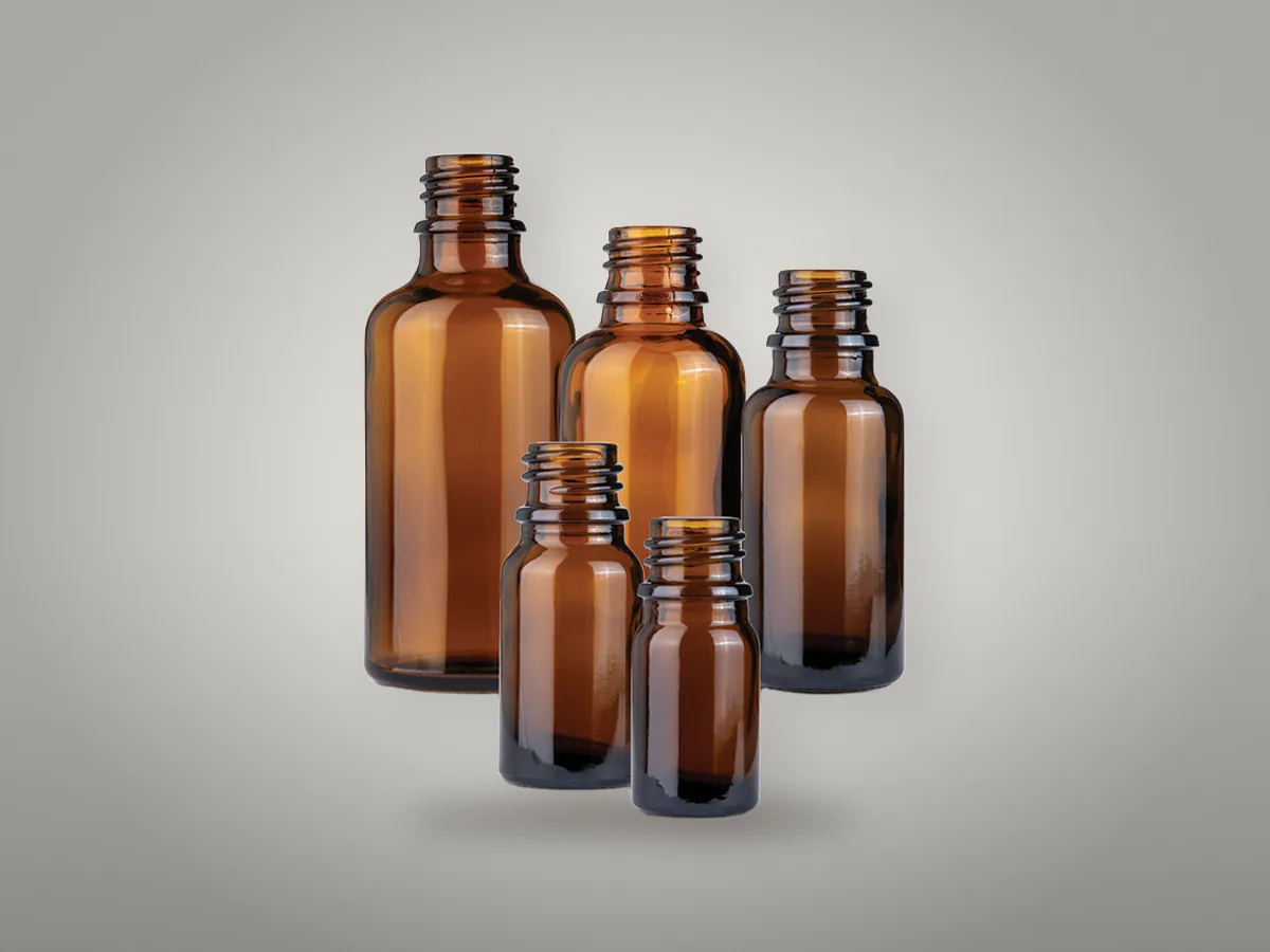 Garrafa Vidro Âmbar R18 20ml